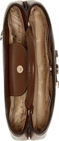 תיק Guess Lindsey Small 2 Comp Satchel נשים - גס - Brown