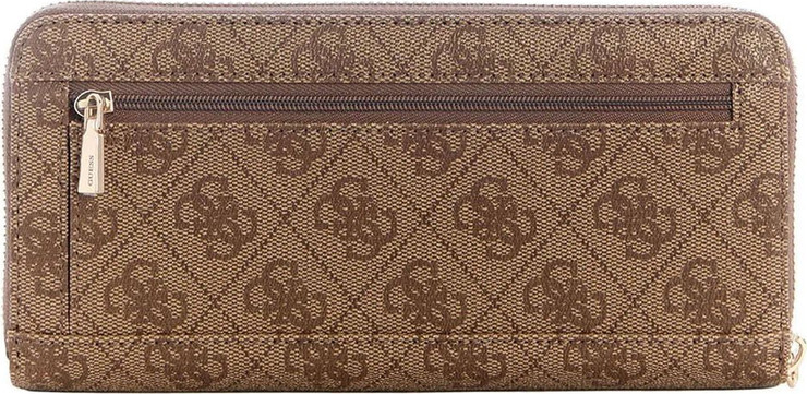 ארנק Guess Lindsey Slg Large Zip Around נשים - גס - Brown