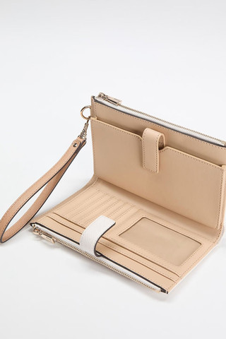 ארנק Guess Laurel Ii Slg Dbl Zip Orgnzr נשים - גס - Beige