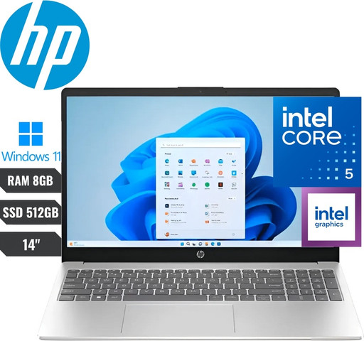 מחשב נייד HP OmniBook 5 Flip | Core 5 120U | 512GB SSD | 8GB RAM DDR5 OB | 14" 2K | TOUCHSCREEN | Backlit Keyboard | Win11 | GLACIER SILVER