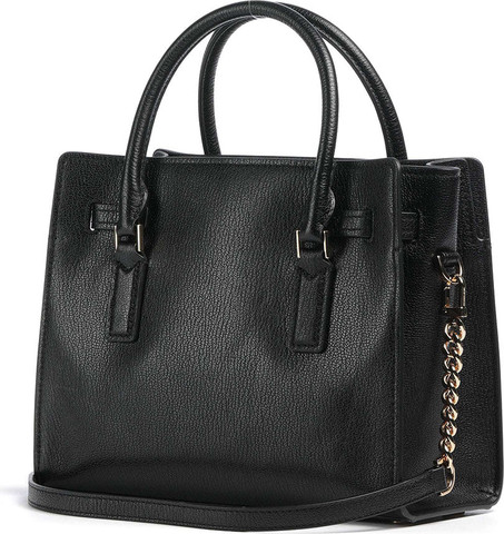 תיק מייקל קורס Hamilton Moderne Small Pebbled Leather Satchel נשים - מייקל קורס - Black
