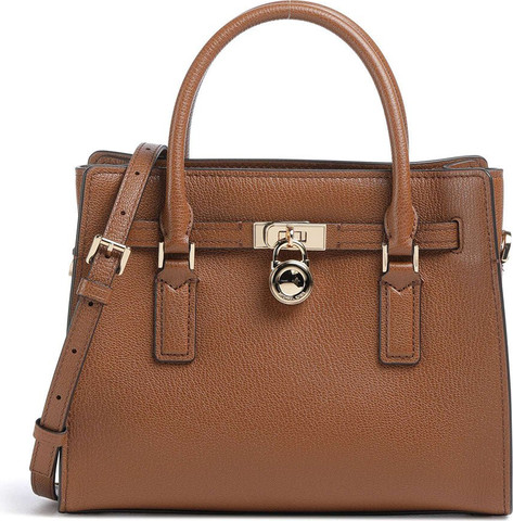 תיק מייקל קורס Hamilton Moderne Small Pebbled Leather Satchel נשים - מייקל קורס - Brown