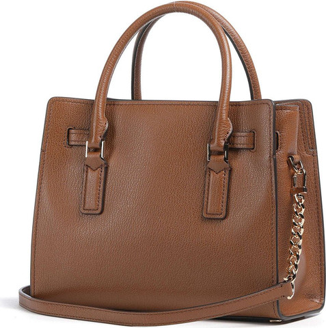 תיק מייקל קורס Hamilton Moderne Small Pebbled Leather Satchel נשים - מייקל קורס - Brown