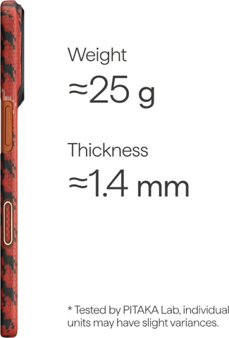 PITAKA Happiness Rides Edge Case iPhone 17 Pro Cinnabar Steed - מגן סיב ארמיד פרימיום לאייפון 17 פרו
