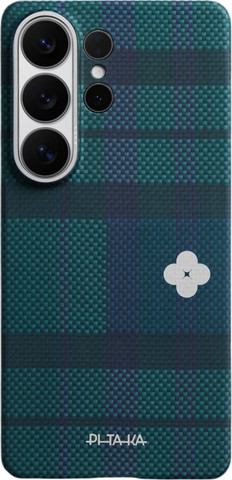 PITAKA Flora in Grid Edge Case iPhone 17 Pro Forest Dawn - מגן סיב ארמיד פרימיום לאייפון 17 פרו