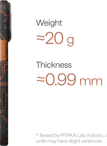 PITAKA Monogram Edge Case iPhone 17 Pro Max Leaping Orange Black - מגן סיב ארמיד פרימיום לאייפון 17 פרו מקס