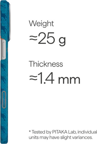 PITAKA Happiness Rides Edge Case iPhone 17 Pro Indigo - מגן סיב ארמיד פרימיום לאייפון 17 פרו
