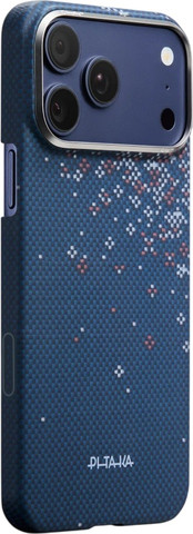 PITAKA Sakura Hours Edge Case iPhone 17 Pro Max Nightfall Blue - מגן סיב ארמיד פרימיום לאייפון 17 פרו מקס