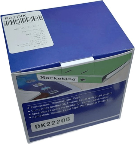 סרט מדבקה תואם Brother DK-22205 גליל מדבקות תרמי רציף 62 מ"מ