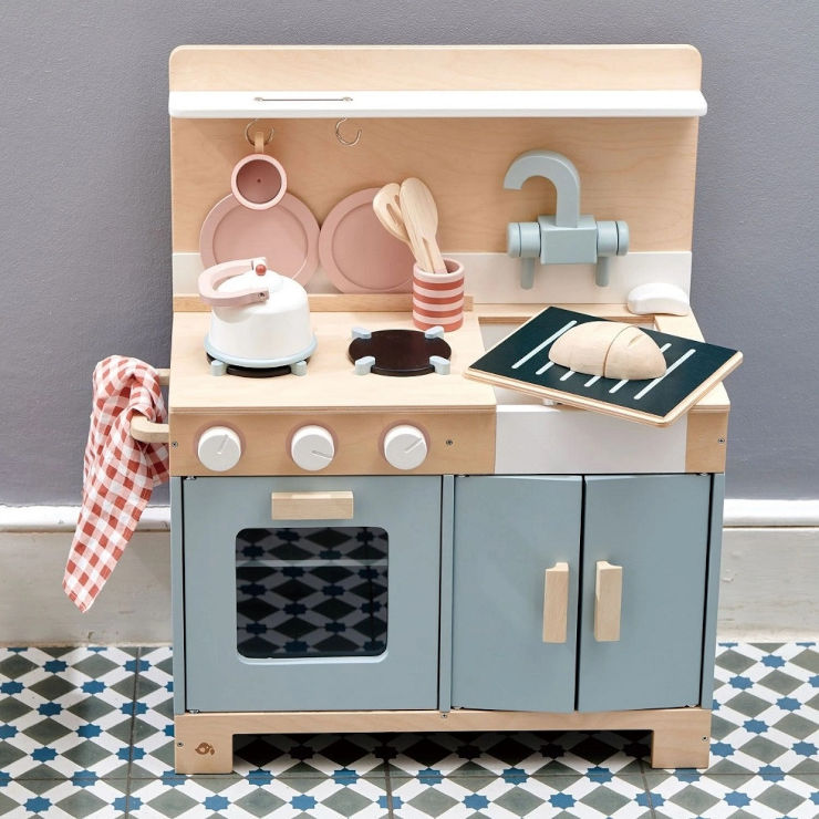מטבח לילדים מעץ מלא Home Kitchen עם 16 חלקים
