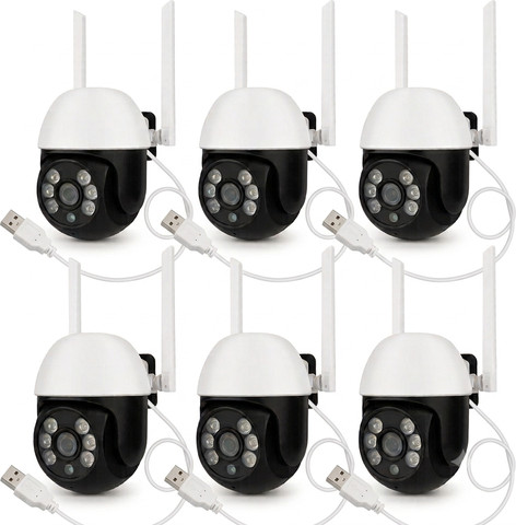 מארז 5 מצלמות אבטחה IP WiFi TY100 + מצלמה 1 מתנה – מצלמות אבטחה חיצוניות ופנימיות HD 1080P עם ראיית לילה וזיהוי תנועה