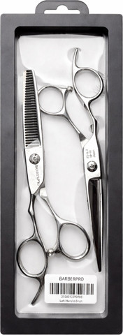 סט מספריים מקצועי 6 אינץ' לשמאליים מבית BarberPRO דגם F2
