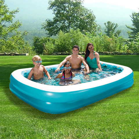 בריכה מתנפחת מלבנית גדולה 305×183×50 ס"מ PooliT – בריכת ילדים ומשפחה לגינה