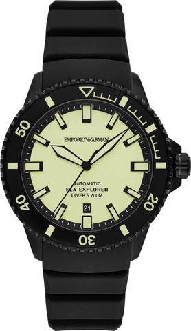 שעון יד אוטומטי לגבר מבית Armani מקולקציית SEA EXPLORER דגם AR60085