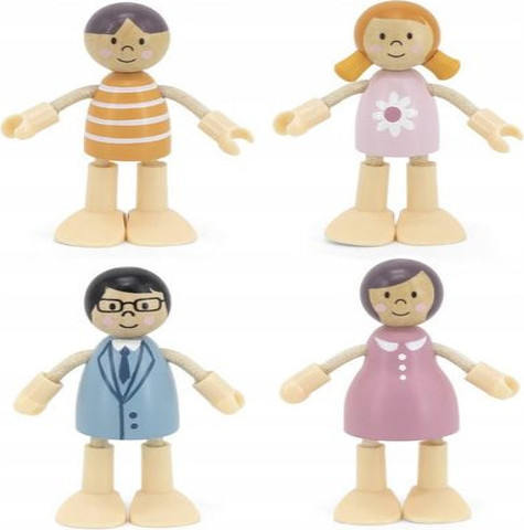 בובות משפחה מעץ לבית בובות