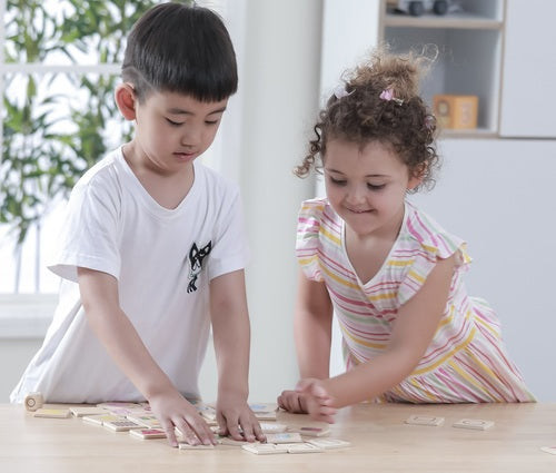 פאזל משחק התאמה ולימוד צבעים מעץ מלא 36 חלקים