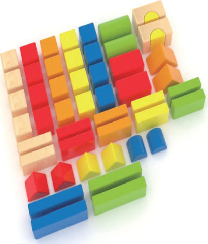 דלי קוביות עץ 50 חלקים