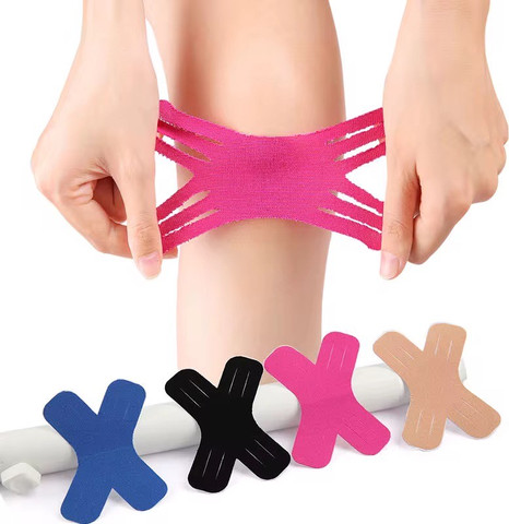קינזיו טייפ מדבקת תמיכה אלסטית 5 יח' בצורת X