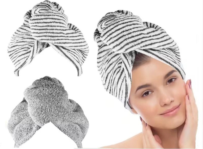 HairWrap סט 2 מגבות מיקרופייבר לשיער מבמבוק