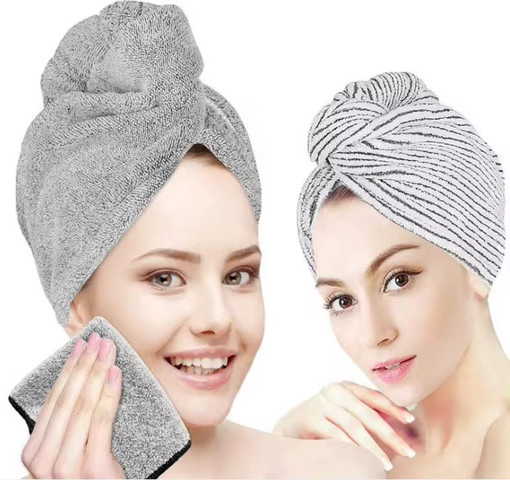 HairWrap סט 2 מגבות מיקרופייבר לשיער מבמבוק