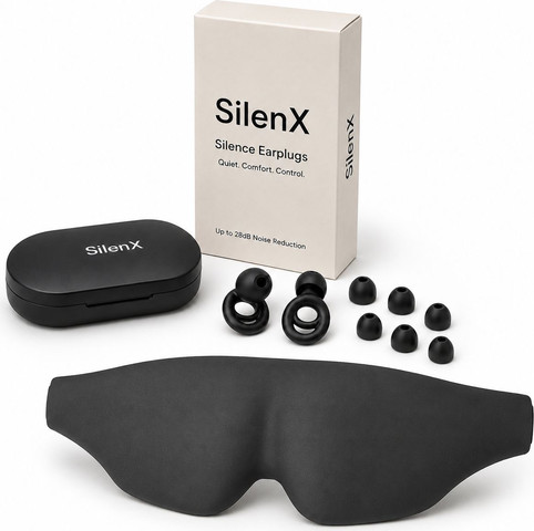 SilenX Silence Premium Sleep Kit – ערכת שינה עם אטמי אוזניים ומסכת שינה