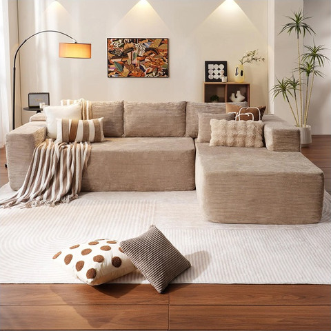 ספת רביצה פינתיתבצבע חום דגם קסם מבית Twins Design צד ימין