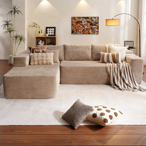 ספת רביצה פינתית בצבע חום דגם קסם מבית Twins Design צד שמאל