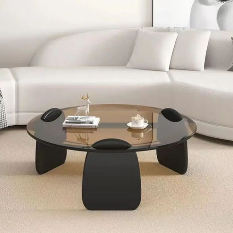זוג שולחנות זכוכית בצבע שחור דגם אמה מבית Twins Design