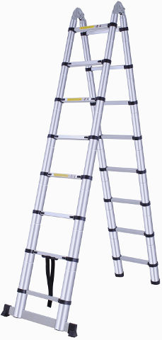 סולם טלסקופי 3.8 +כפול תיק  כלים מתנה