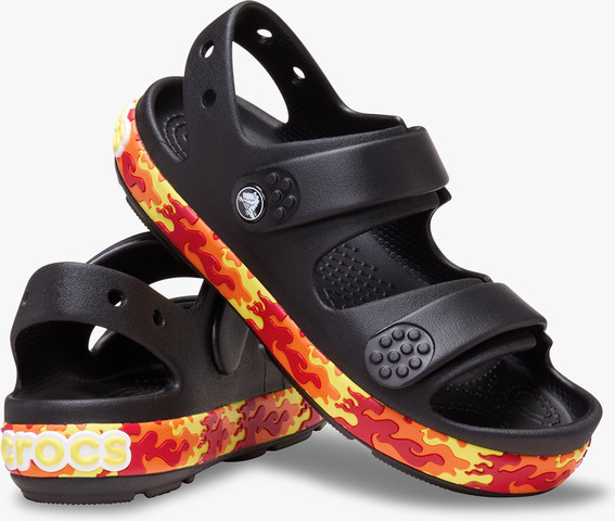 Crocs Crocband Cruiser Flames - סנדלי קרוקס קרוקבנד לילדים בצבע שחור