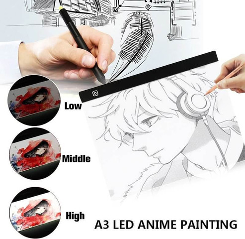 לוח מואר להעתקה של ציורים LED A3 תאורה ב-3 רמות שונות