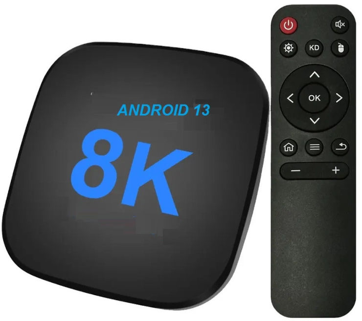 סטרימר  Android TV Box 8K MAX 4GB/64GB גרסה 13.0 + שלט חכם