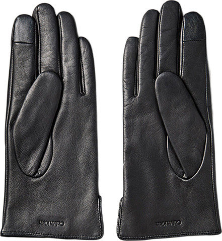 METAL CK LEATHER GLOVES