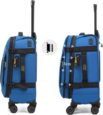 זוג מזוודות גדולה 29" וטרולי 20" + תיק עליה מטוס + פאוץ ותיק רחצה תואם מתנה מבית החברה הקנדית CABIN FLUX דגם Apex Ranger