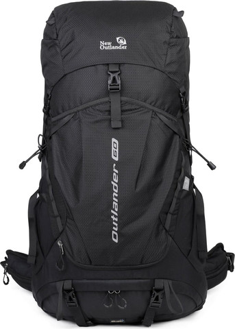 תיק גב Larnyxor™ Xtreme 60L מתרחב לטיולים - שחור