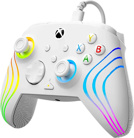 בקר חוטי לגיימינג Turtle Beach Afterglow Wave תאורת RGB – תואם Xbox ו‑PC לבן