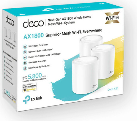 3 יח' באריזה של מגדיל טווח מדגם Deco X20 Tp-Link