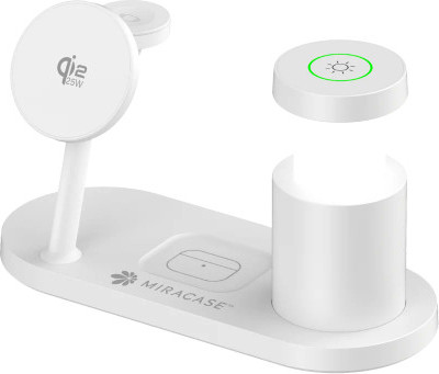 מטען אלחוטי MagSafe MQIW630 QI2.2 4IN1 לבן Miracase