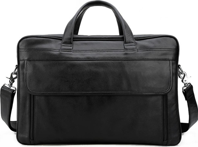 תיק עסקים The Johnny Pro 25L למחשב 17 אינץ' מעור אמיתי מבית כאמל מאונטין - שחור (15 15.6 16) אינץ