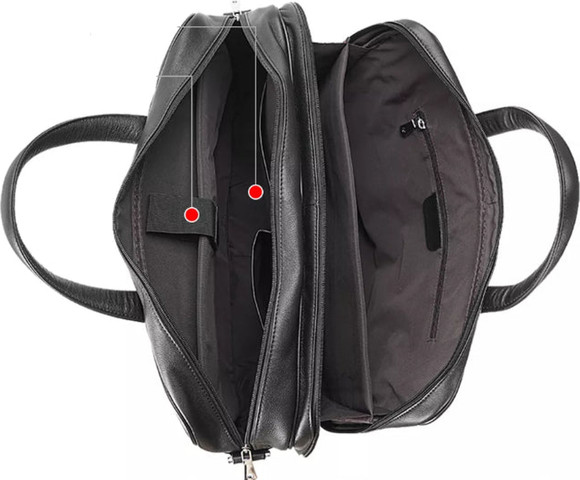 תיק עסקים The Johnny Pro 25L למחשב 17 אינץ' מעור אמיתי מבית כאמל מאונטין - שחור (15 15.6 16) אינץ