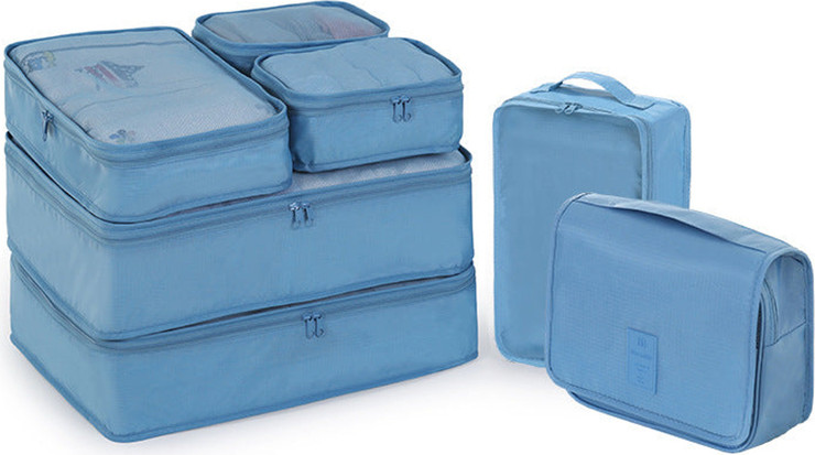 סט ארגוניות UrbanPro™ Plus לארגון מזוודה וחיסכון במקום - Ocean Blue