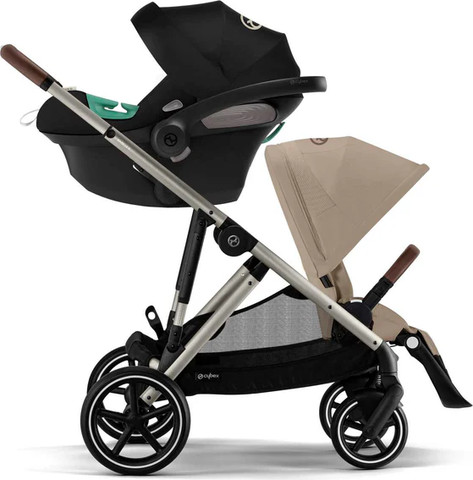עגלת תאומים אחים גאזל Gazelle S2 עם 2 עריסות 2 טיולונים צבע בז – סייבקס