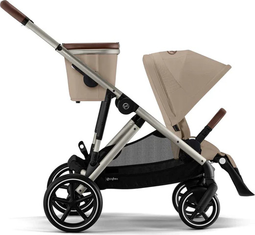 עגלת תאומים אחים גאזל Gazelle S2 עם 2 עריסות 2 טיולונים צבע בז – סייבקס