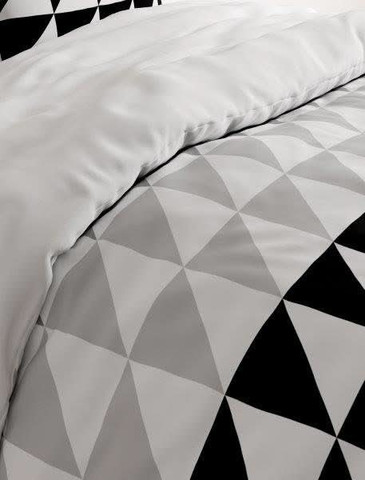 מצעי כותנה דגם צליל שחור לבן