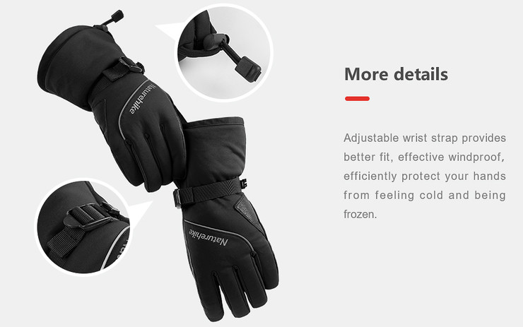 כפפות סקי אטומות למים לשלג ולקור NATUREHIKE 3M SKI WATERPROOF