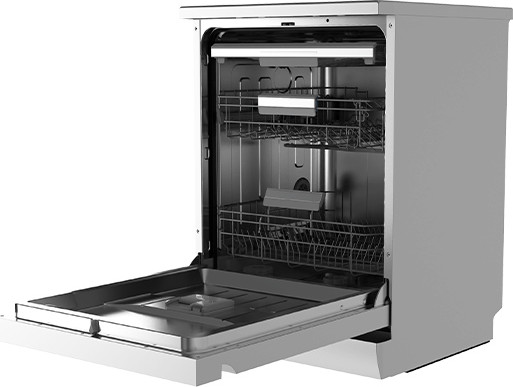 מדיח כלים רחב 8 תוכניות WQP14-W7633C-S צבע כסוף 6469 Midea