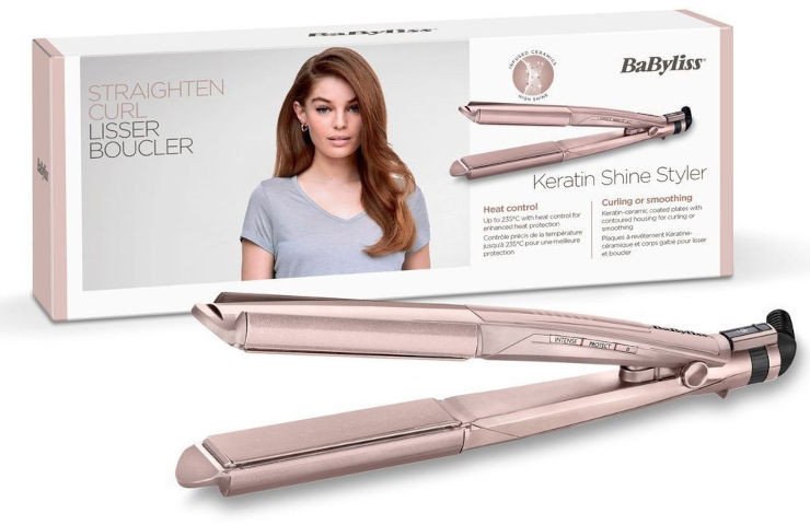 מחליק שיער קרמי מעוצב Babyliss בייביליס Keratine Shine Styler ST335AE