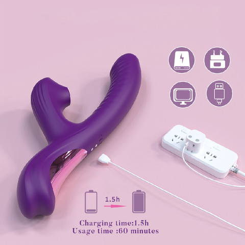 ויברטור ארנבון יונק עם תנועת אצבע Purple Rush