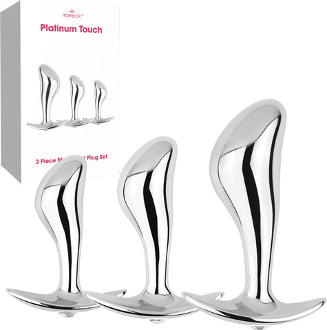 סט 3 פלאגים ממתכת Platinum Touch