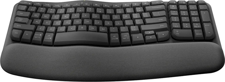 מקלדת Logitech Wave Keys Wireless Ergonomic Keyboard בצבע גרפיט
